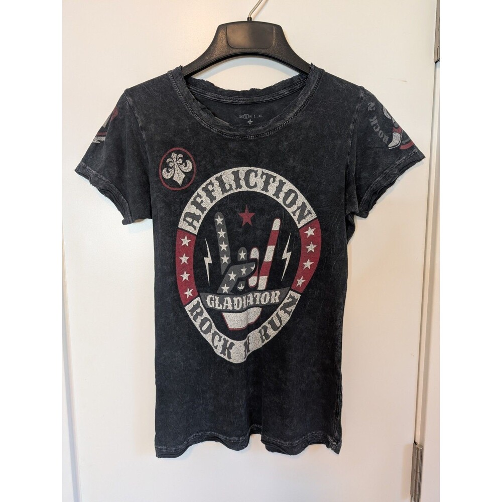 Affliction Rock & Run Gladiator T-shirt Small Flag 4th Of July Patriotic